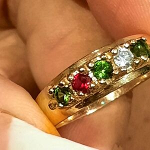 AUTHENTIC WIDE THICK SOLID 10K YELLOW GOLD BIRTHSTONE ANNIVERSARY WEDDING RING 9